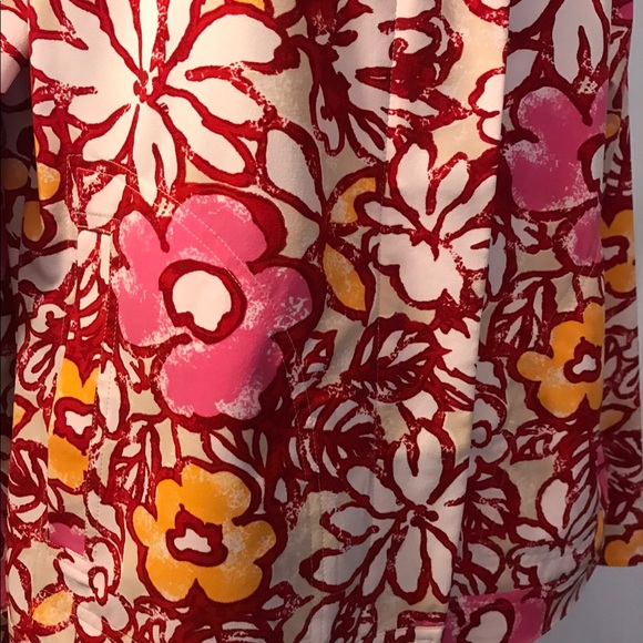 Chico’s ZENERGY Neema Jacket Floral Pink Orange Red White Light Golf Colorful - Picture 8 of 11